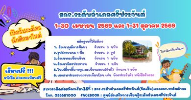 สกร.ระดับอำเภอศรีประจันต์รับสมัครนักศึกษาใหม่ ภาคเรียนที่ 1 ปีการศึกษา 2569